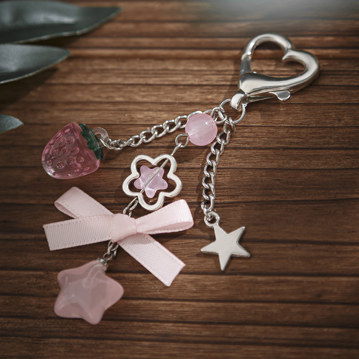 Strawberry & Fruit Charm Keychain | Cute Gift