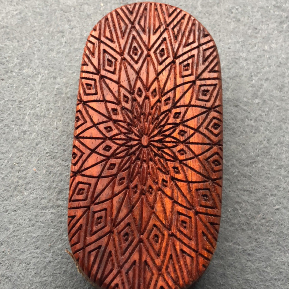 Ebony Wood Double-Sided Engraved Decompression Toy