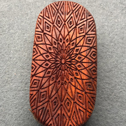 Ebony Wood Double-Sided Engraved Decompression Toy
