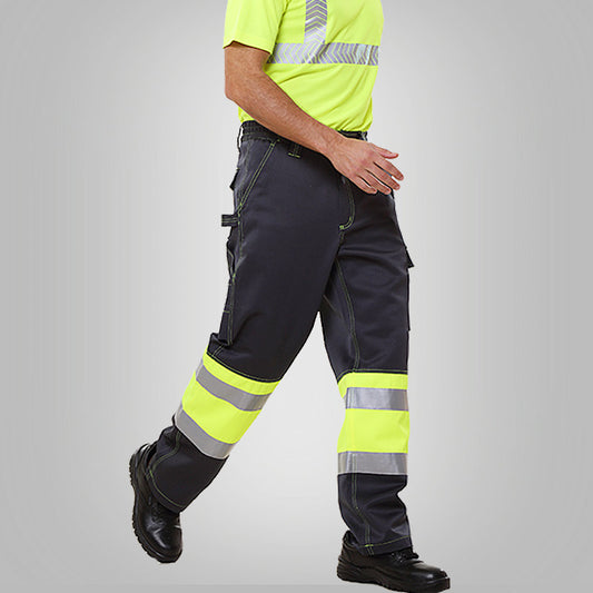 Men's Hi-Vis Reflective Safety Trousers | Fluorescent Workwear Pants