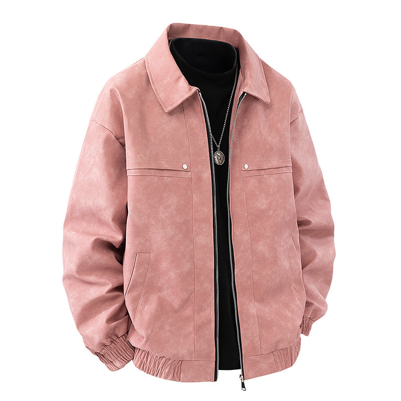 Men's Slim Fit Lapel Jacket | Casual Polyester Coat with Patch Pockets – M to 3XL
