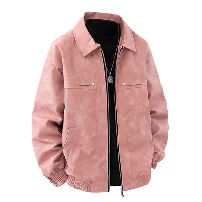 Men's Slim Fit Lapel Jacket | Casual Polyester Coat with Patch Pockets – M to 3XL