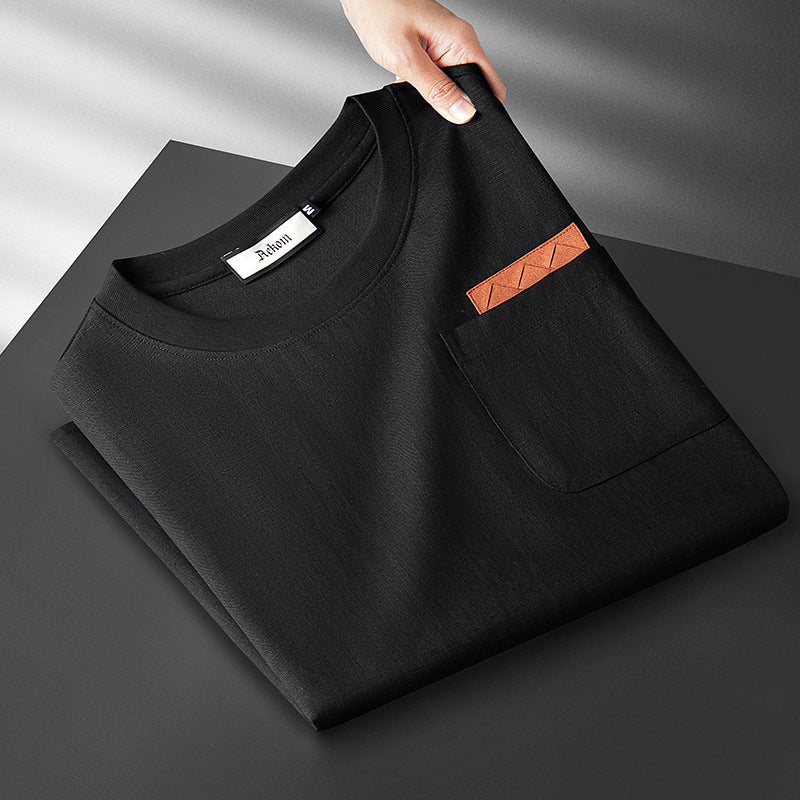 Men's Ice Silk Linen Blend T-Shirt | Lightweight Short Sleeve