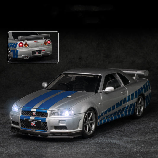1:32 Nissan Skyline GTR34 Die-Cast Model Car - Sound & Light