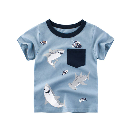 Children's Cartoon Animal Print T-Shirt | Ages 3-8
