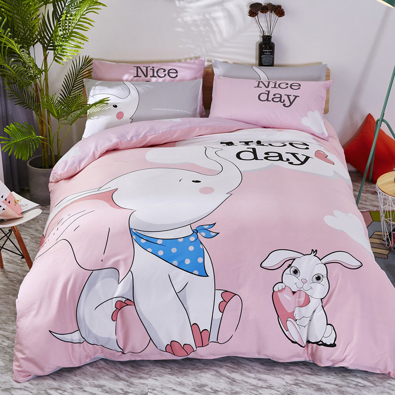 Cartoon Print Cotton Bedding Set 4 Piece | 32 Designs