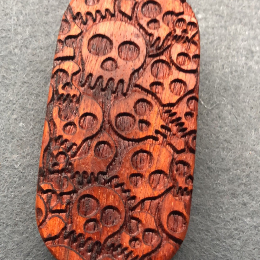 Ebony Wood Double-Sided Engraved Decompression Toy