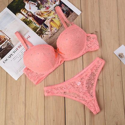 Women's Lace Thong Bra Set | Moulded Cup Sexy Lingerie