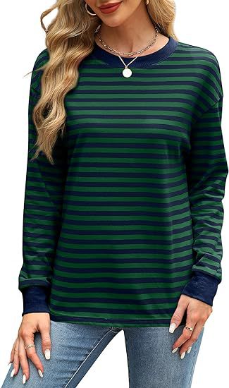 Women's Striped Colour Block Pullover Sweatshirt | S-2XL | 9 Colours
