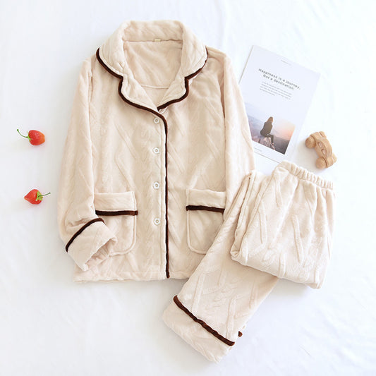 Couples Flannel Pyjama Set | Soft Polyester Autumn Winter Loungewear
