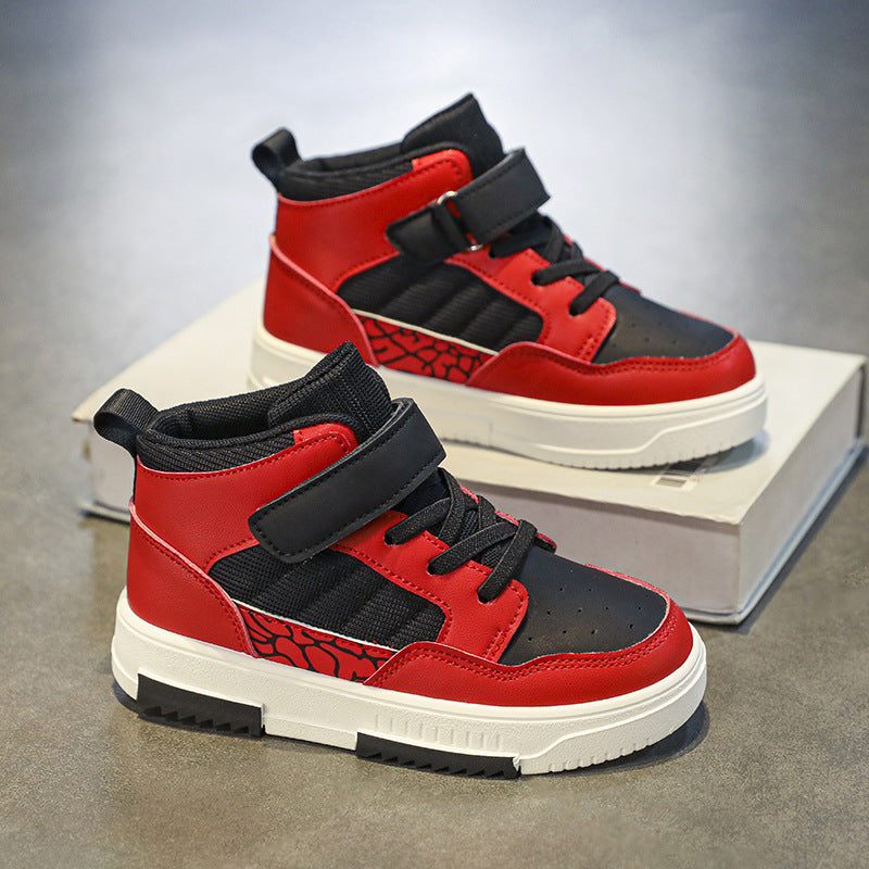 Children's High-Top Velcro Sneakers | Synthetic Leather | EU 28-38