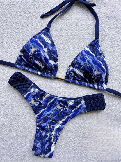 Women's Braided Rope Detail Bikini | Two-Piece Nylon Swimsuit | S–L