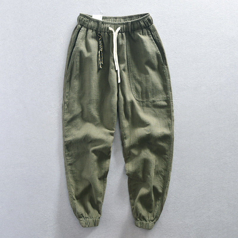 Men's Cotton-Linen Tapered Cropped Trousers | 5 Colours M-4XL