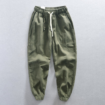 Men's Cotton-Linen Tapered Cropped Trousers | 5 Colours M-4XL