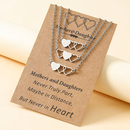 Heart-Shaped Stainless Steel Handmade European And American Style Fashion Card Heart Necklace