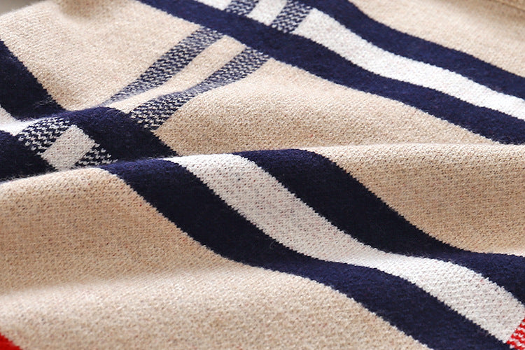 Boys' Plaid Jacquard Knit Sweater | Smart Kids Knitwear