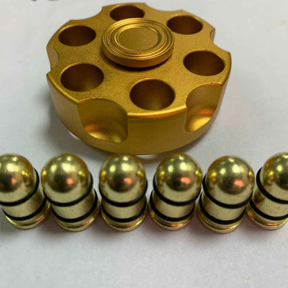 Unique Brass Gun Revolver Bullet Fidget Toy Spinner Copper Hand Spinners Detachable Rotating Sensory Finger Top For Kids Adults