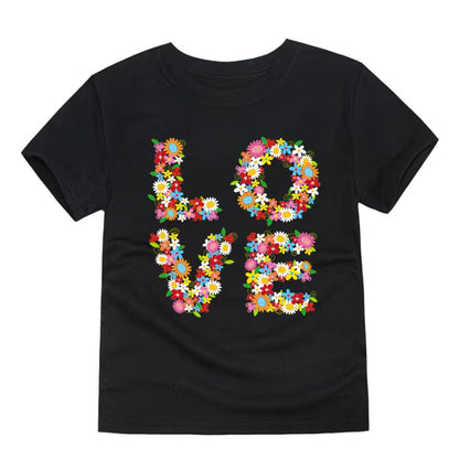 Kids Unisex Cotton Cartoon Print T-Shirt – Green, Black, White