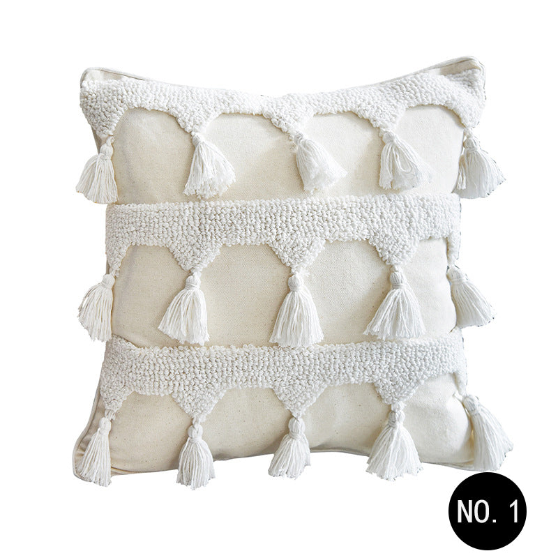 Moroccan Tufted Geometric Cushion Cover | Boho Home Decor