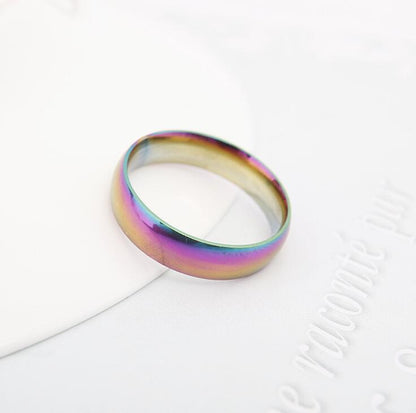 Unisex Ocean Rainbow Ring – Multicolour Statement Band Sizes 4–13