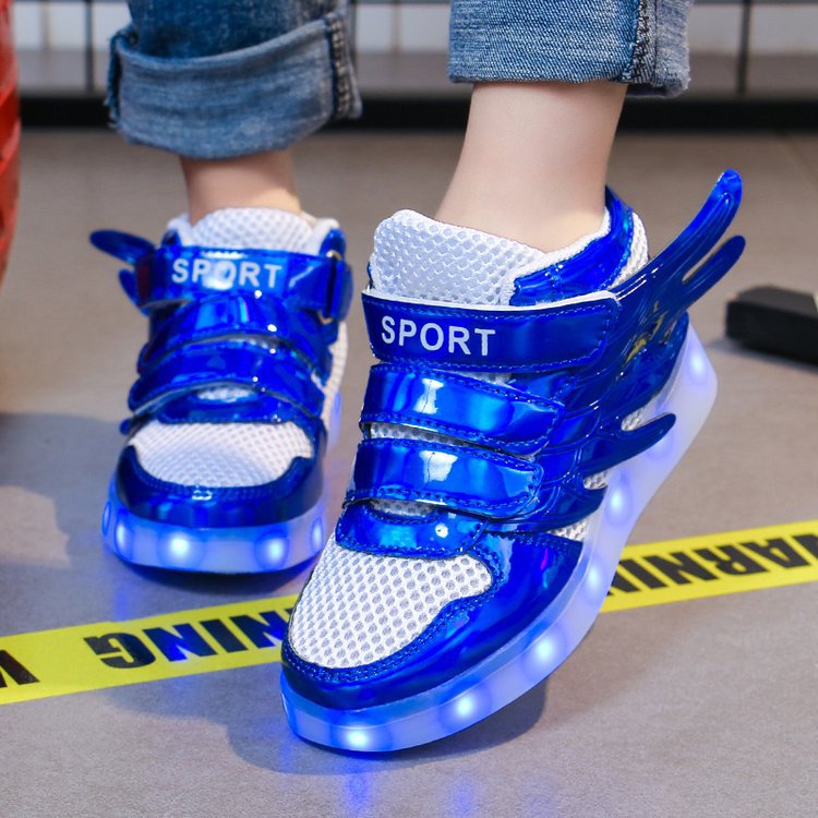 Light-Up Glitter Trainers – USB Rechargeable, EU 24–47
