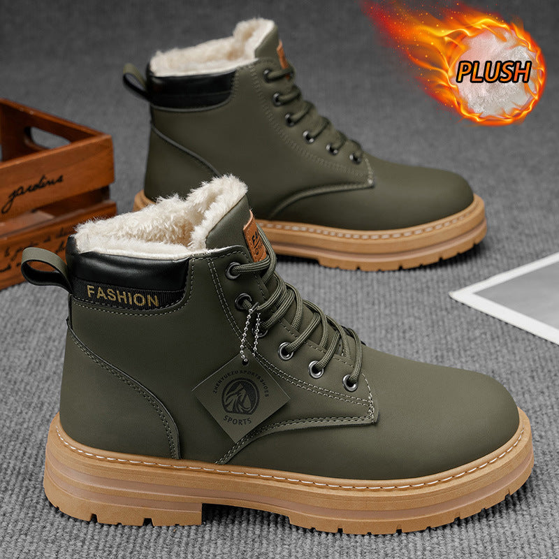 Men's Vintage Casual Boots – Round Toe PU Leather | 4 Colours | EU 39–48