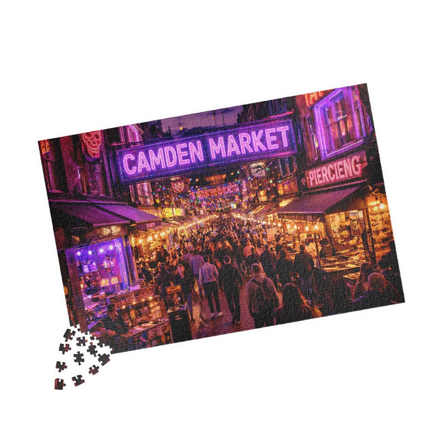 Camden Market Neon Night Jigsaw Puzzle – 110, 252, 520 & 1014 Pieces