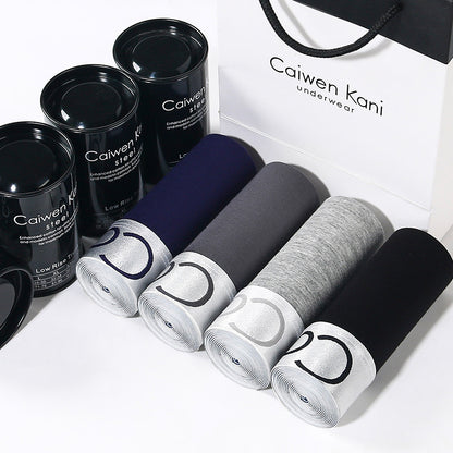 Men's Cotton Boxer Shorts 4-Pack Gift Set | Breathable Mid-Rise Boxers