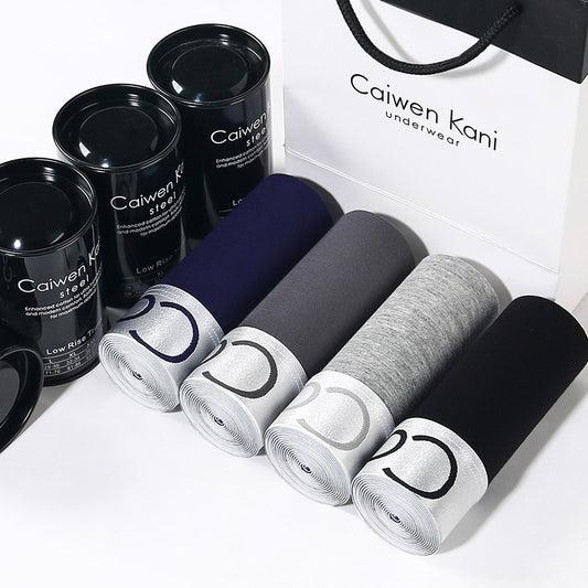 Men's Cotton Boxer Shorts 4-Pack Gift Set | Breathable Mid-Rise Boxers