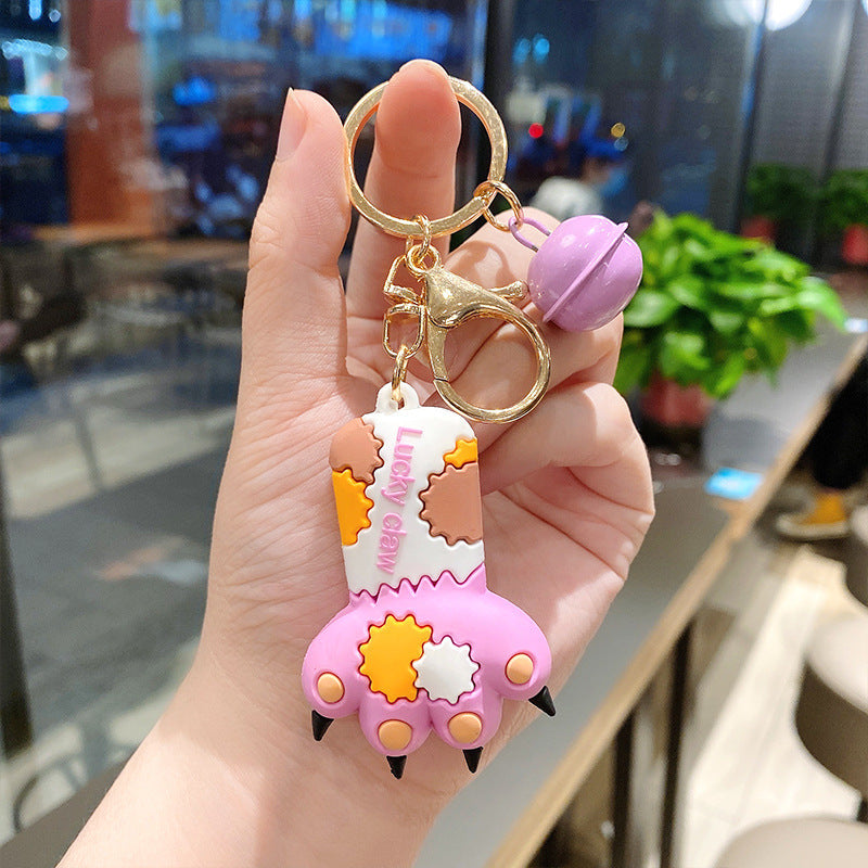 3D Cat Claw Pendant Keychain | Cute PVC Charm | 4 Colours