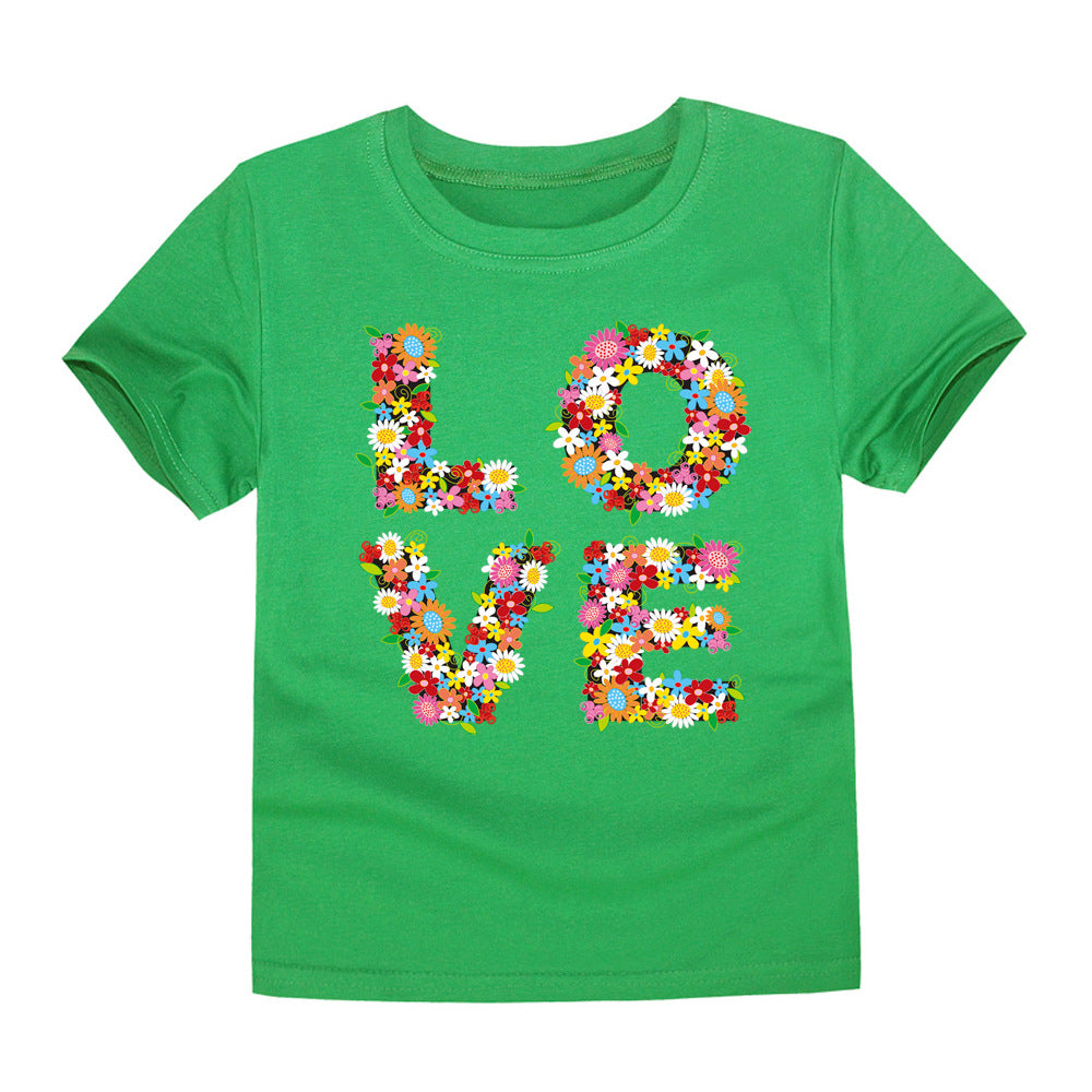 Kids Unisex Cotton Cartoon Print T-Shirt – Green, Black, White