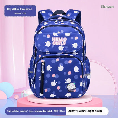 Kids' Rabbit Cartoon School Backpack – Spine Protection & Waterproof, Ages 6–12