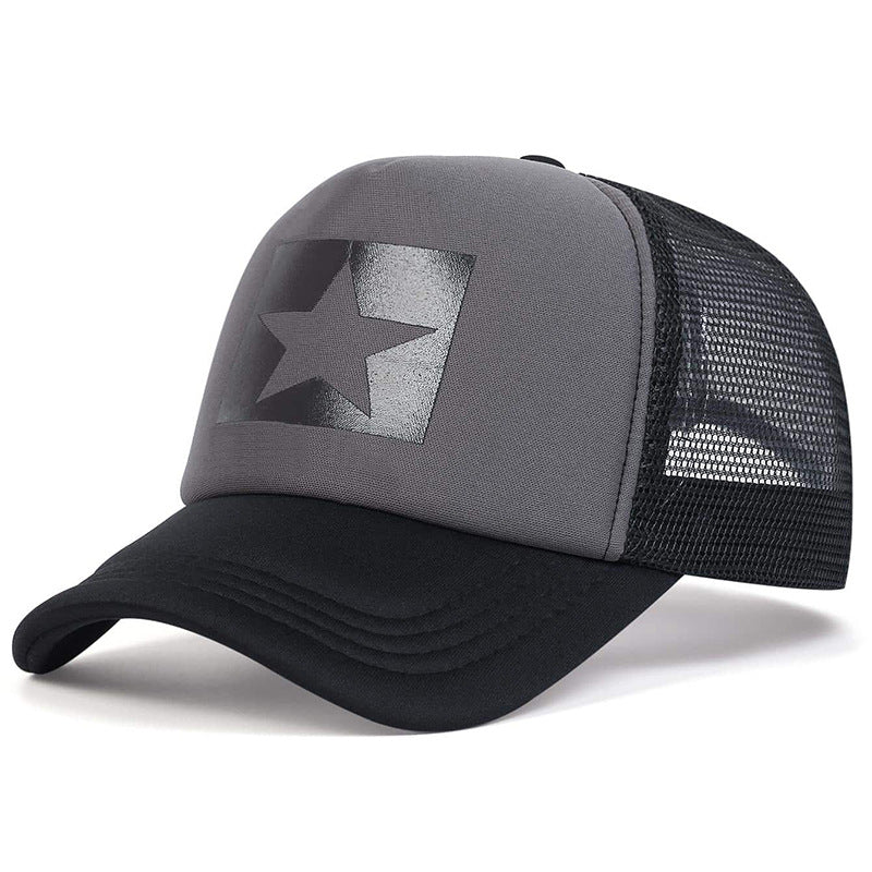 Five-Star Print Baseball Cap - Hip Hop Adjustable Unisex