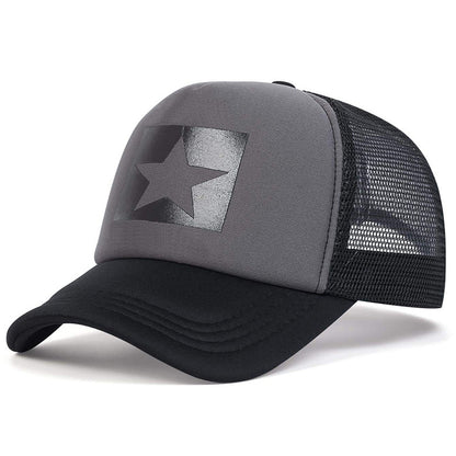 Five-Star Print Baseball Cap - Hip Hop Adjustable Unisex