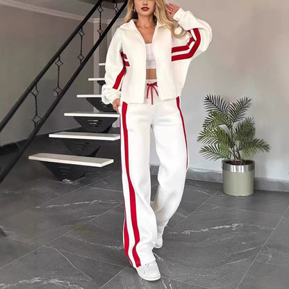 Women's Striped Zip Jacket & Trouser Co-ord Set | S-5XL | 5 Colours