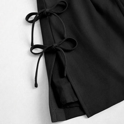 Women's Bow Detail Zip A-Line Mini Skirt