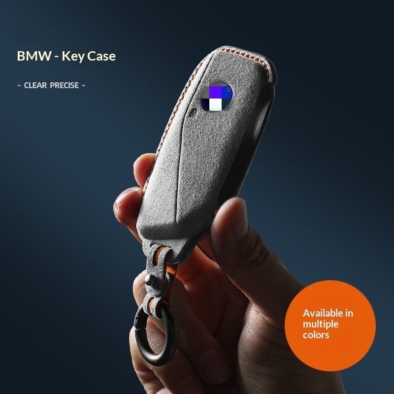 Suede Car Key Case with Keyring | BMW X5 X3 Key Cover