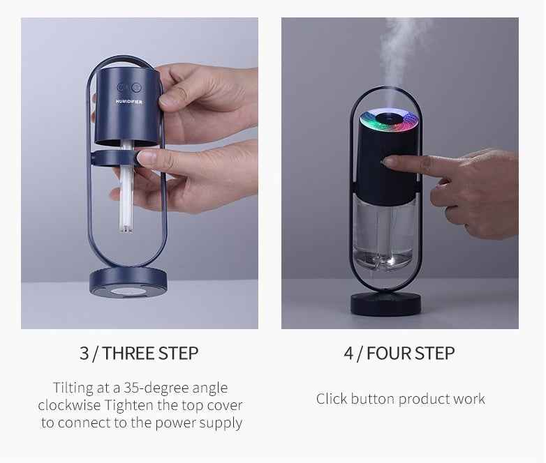 USB Air Humidifier with Projection Night Light – Portable Ultrasonic Mist Maker