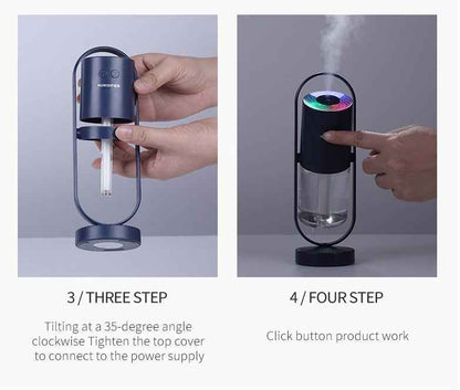USB Air Humidifier with Projection Night Light – Portable Ultrasonic Mist Maker
