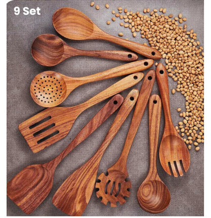 Natural Wood Kitchen Utensil Set