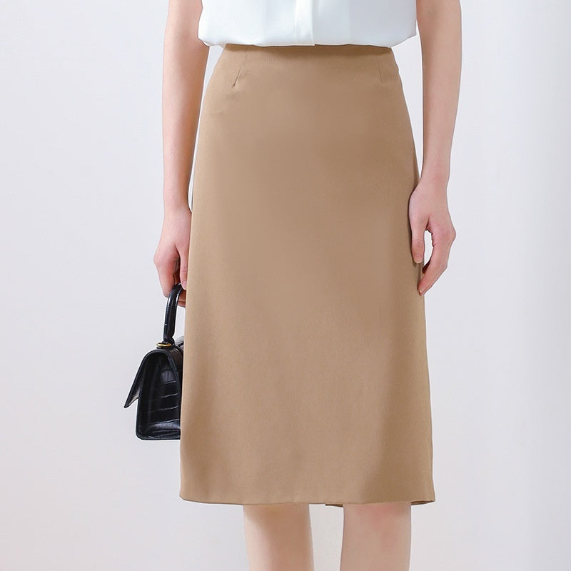 Women's Wrinkle-Resistant Zip Midi Skirt
