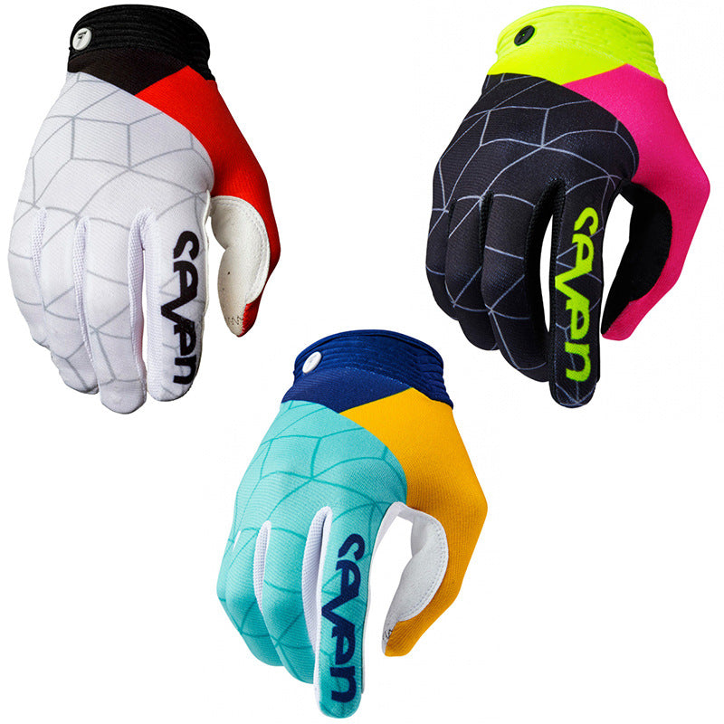 Microfiber Cycling Sports Gloves – Full Finger Outdoor Riding Gloves Black, Grey & White