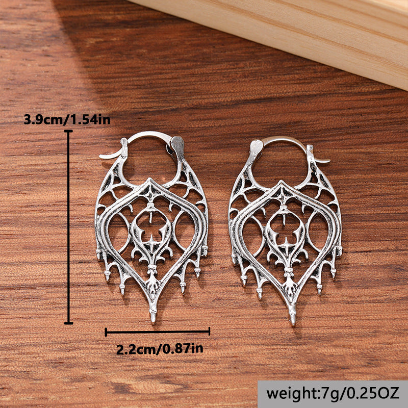 Hollow-Out Geometric Earrings | Retro Irregular Zinc Alloy Earrings for Women