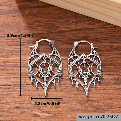 Hollow-Out Geometric Earrings | Retro Irregular Zinc Alloy Earrings for Women