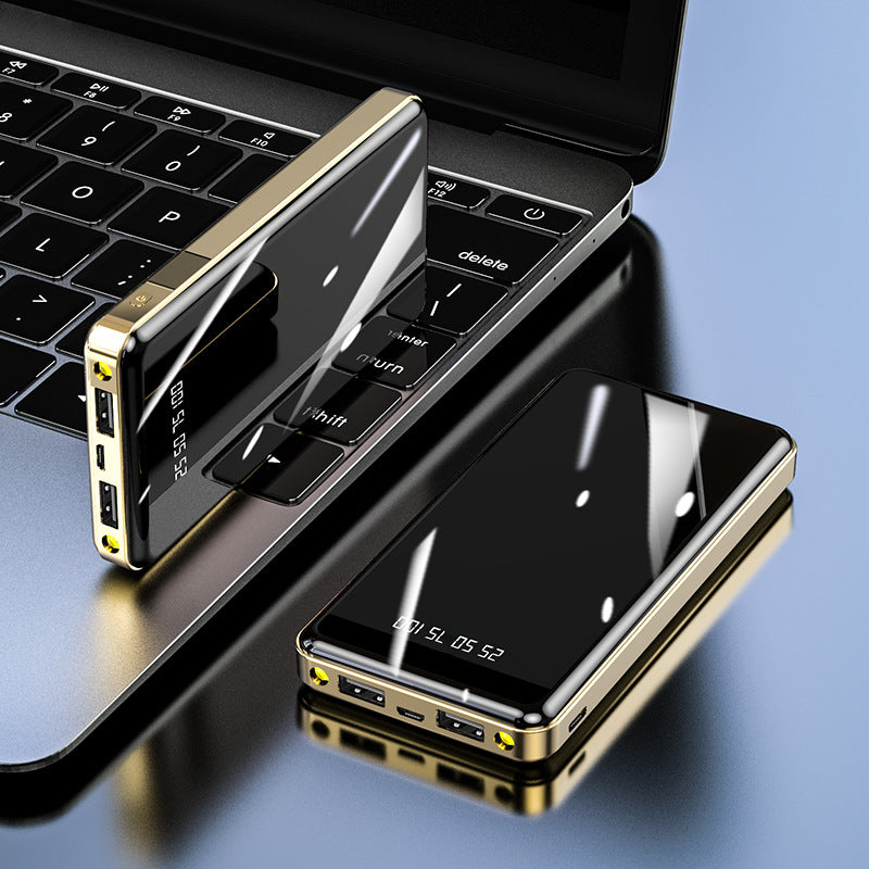 Slim 20,000mAh Power Bank – Mirror Digital Display Portable Charger 5 Colours