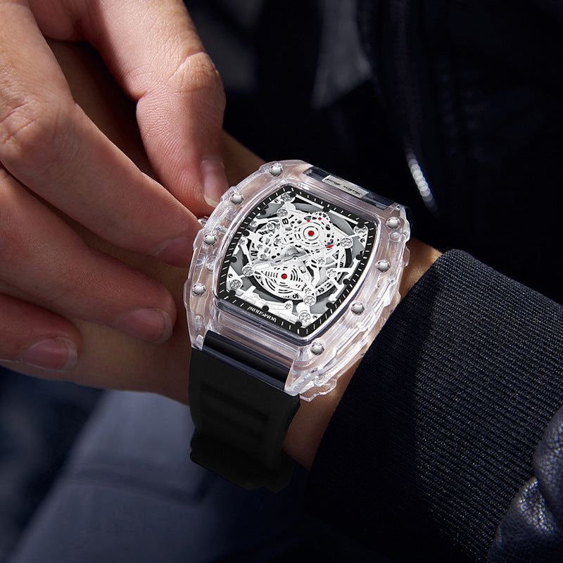 Men's Transparent Quartz Watch | 6 Colours | Matching Dial & Strap