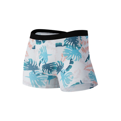 Men's Ice Silk Graffiti Print Boxer Briefs – Antibacterial Quick-Dry 4 Designs