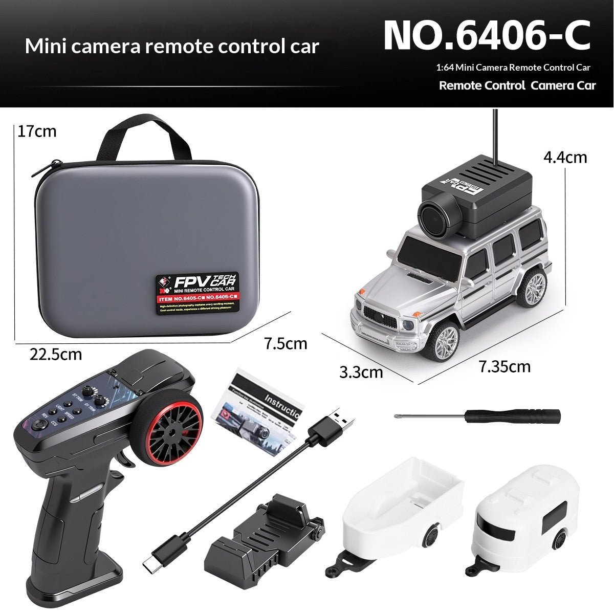 Mini FPV RC Car with Camera – HD Image Transmission Self-Stabilising 4 Colours