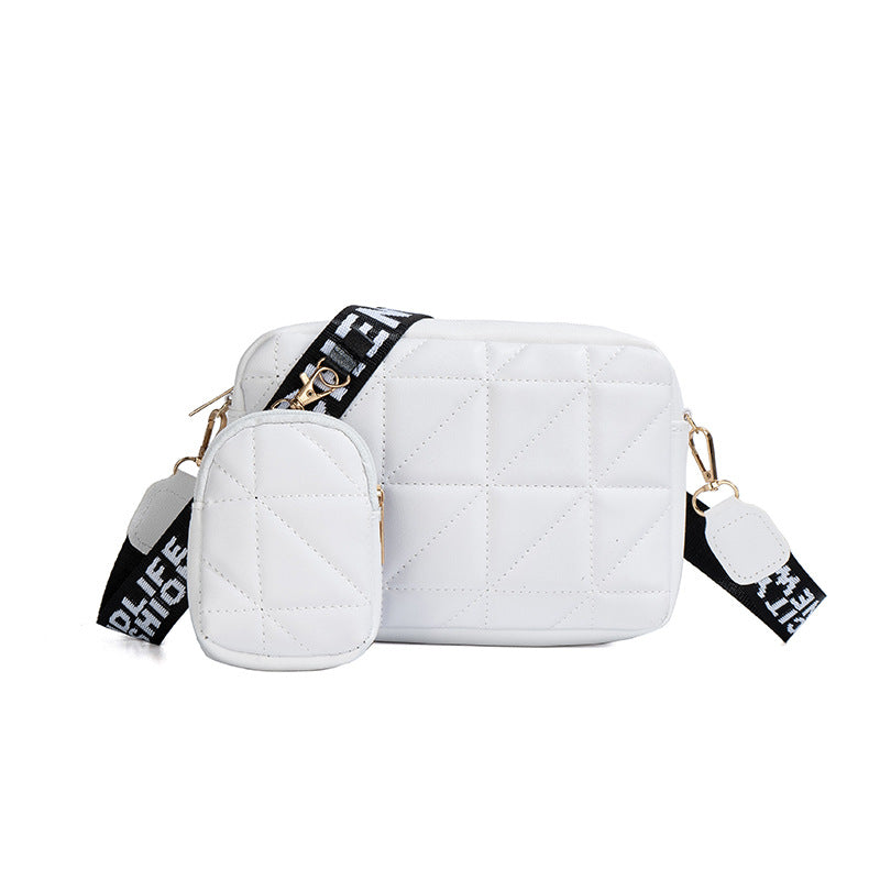 PU Leather Shoulder Bag & Wallet Set | 2-Piece | White, Black, Apricot