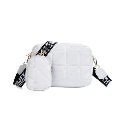 PU Leather Shoulder Bag & Wallet Set | 2-Piece | White, Black, Apricot
